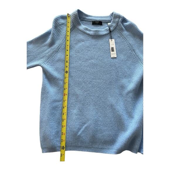Tahari ribbed sky blue crewneck sweater Medium - Picture 4 of 8
